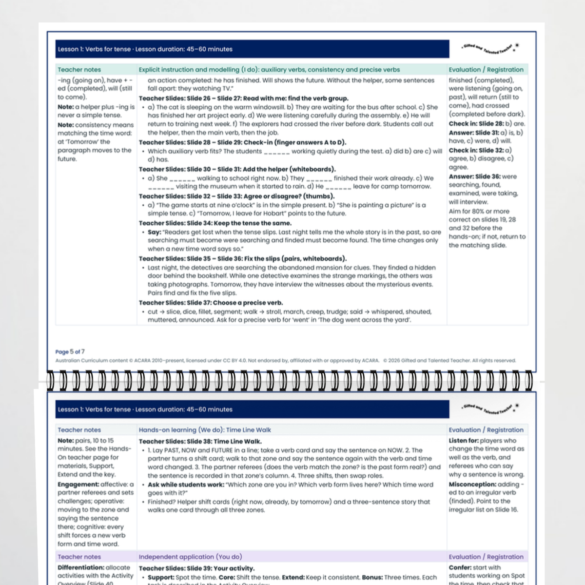 Teacher documents 1 – Verbs for Tense