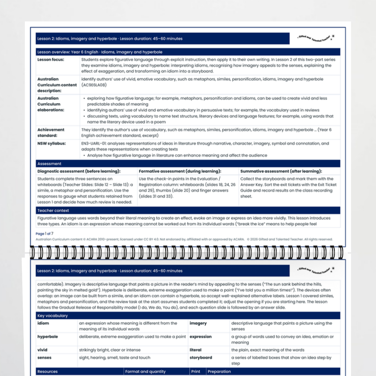 Lesson plan: overview, curriculum alignment and assessment