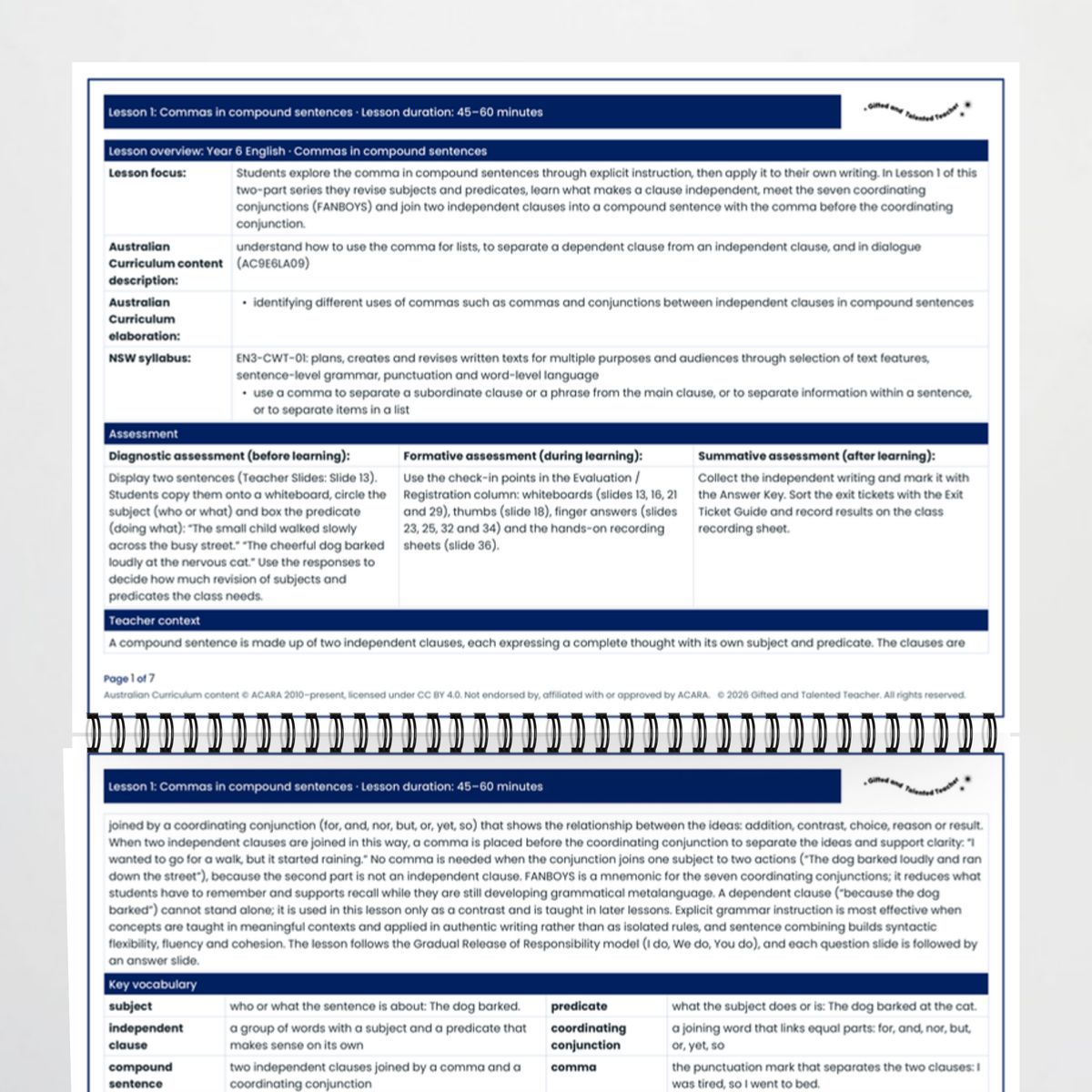 Lesson plan 1 – Commas in Compound Sentences