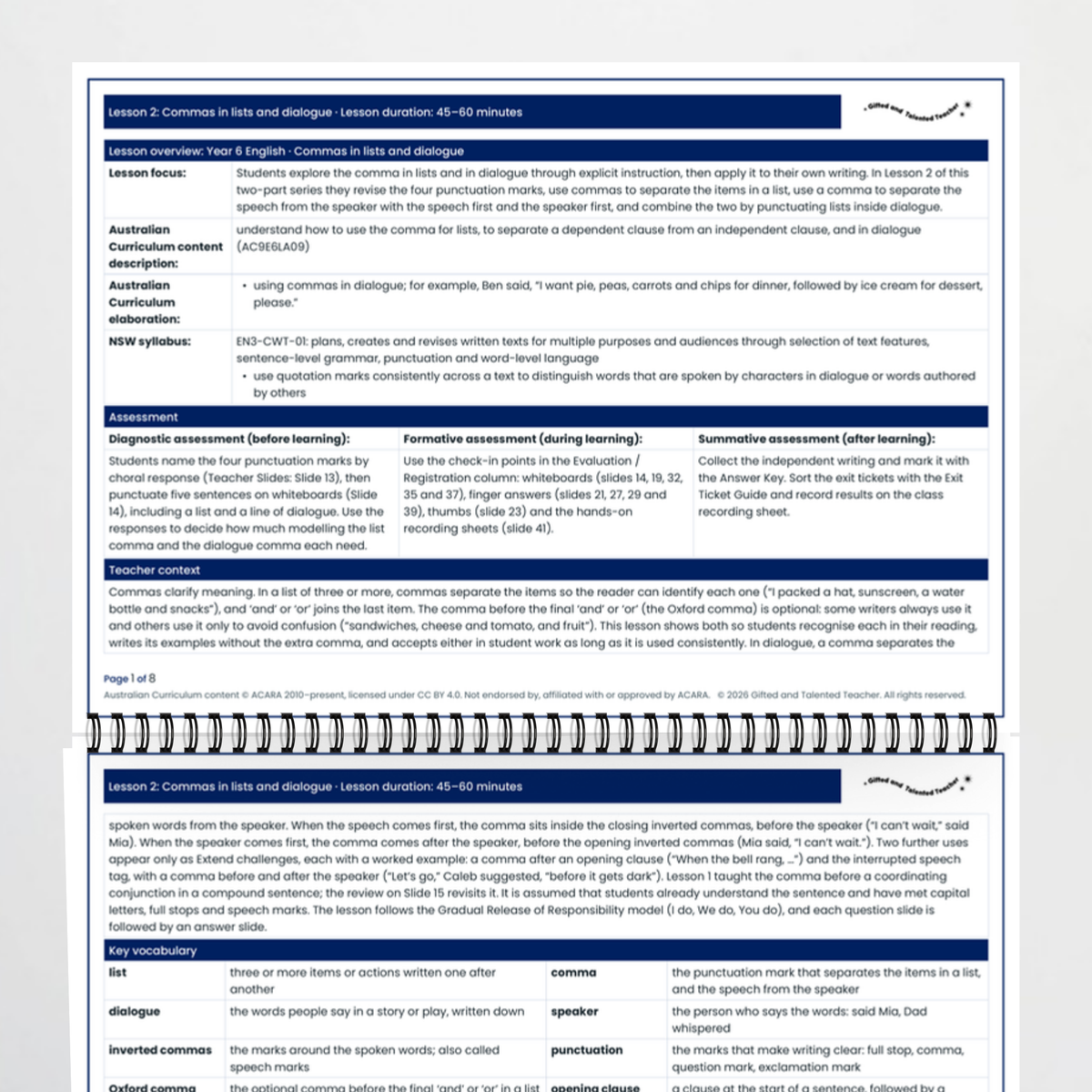 Lesson plan 1 – Commas in Lists and Dialogue