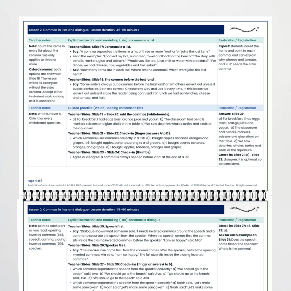 Lesson plan 2 – Commas in Lists and Dialogue