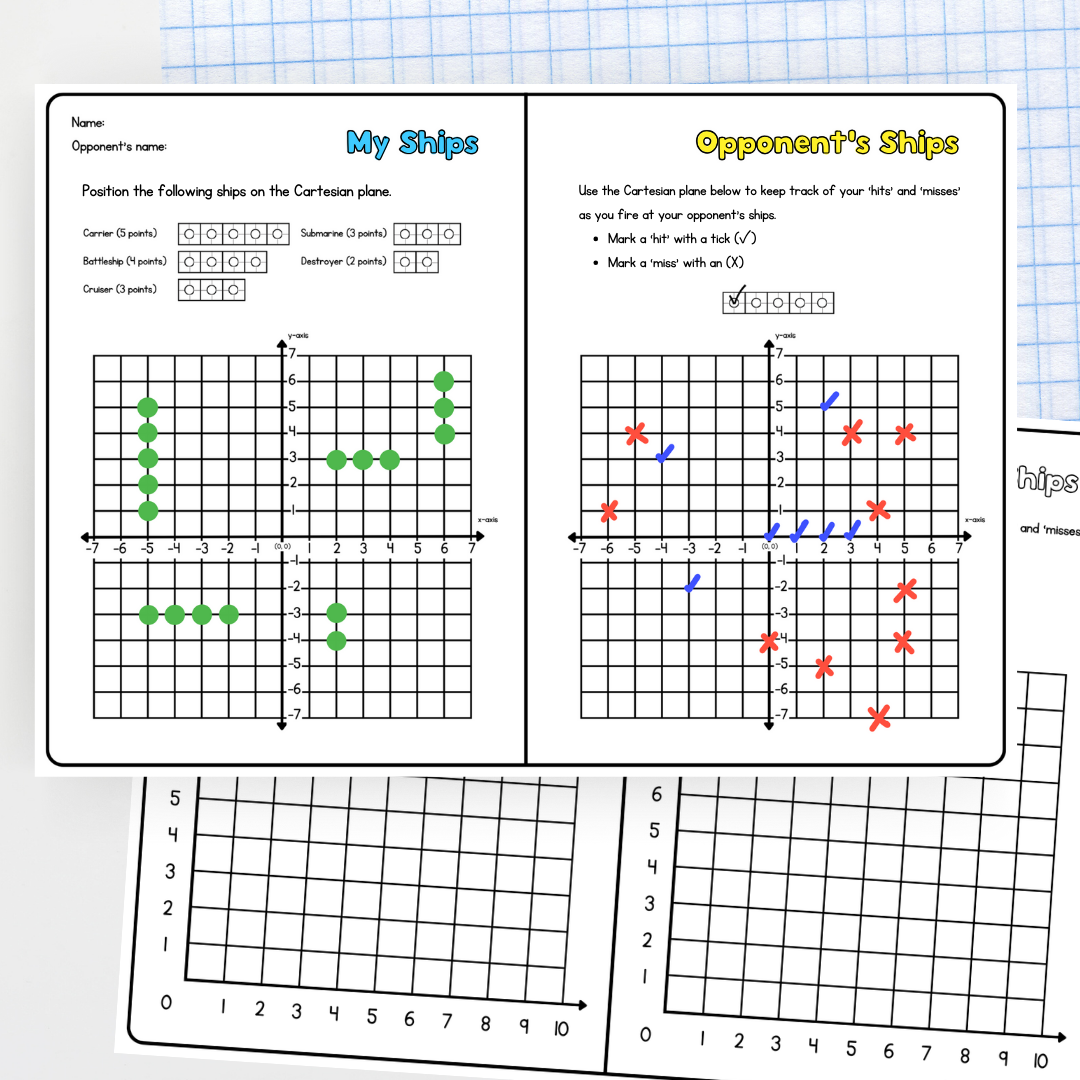 Battleships: Cartesian plane and Coordinate plane