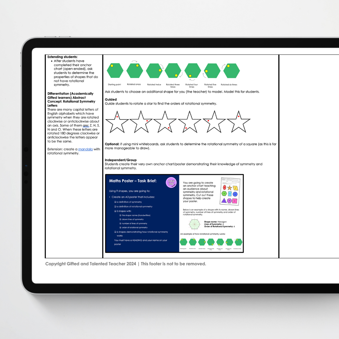 Rotational Symmetry Lesson Sequence | Space