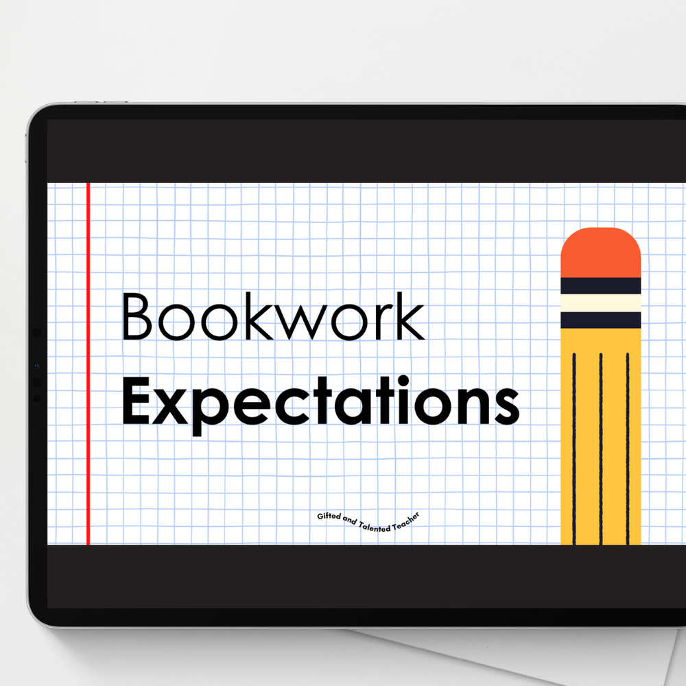 Math Book Work Expectation Example Back to School - Bookwork Expectations Slides | Teaching Resources