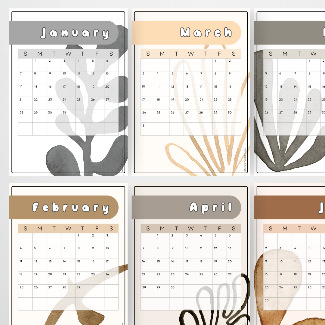 Matisse: Portrait Monthly Calendar - Neutral