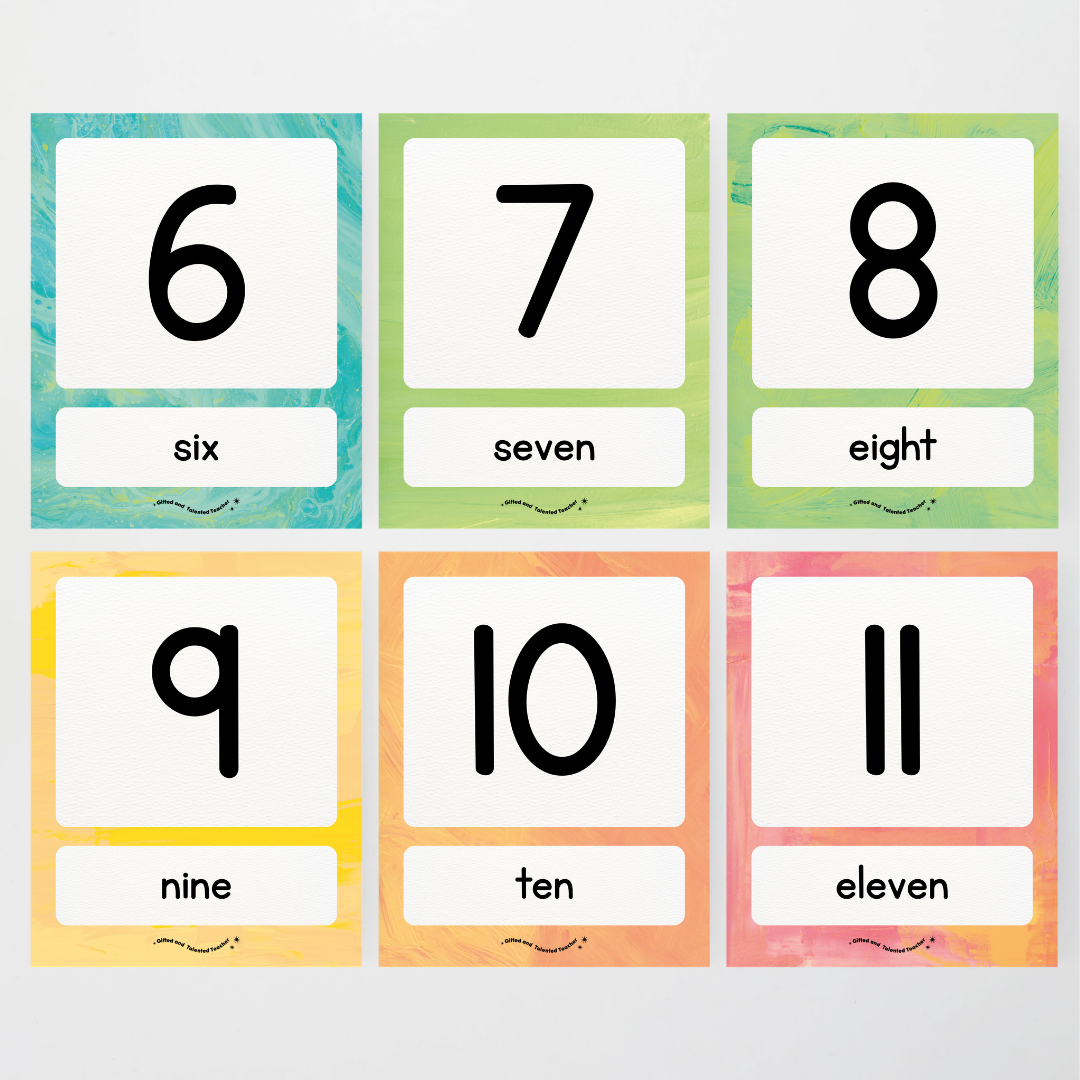Number Posters Numerical Form and Word Form - Sea Life Classroom Decor - Teacher Resources & Classroom Decor