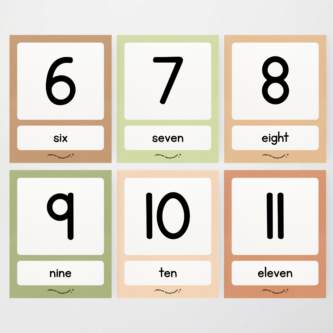 Number Posters Numerical Form and Word Form - Woodland Classroom Decor - Teacher Resources & Classroom Decor