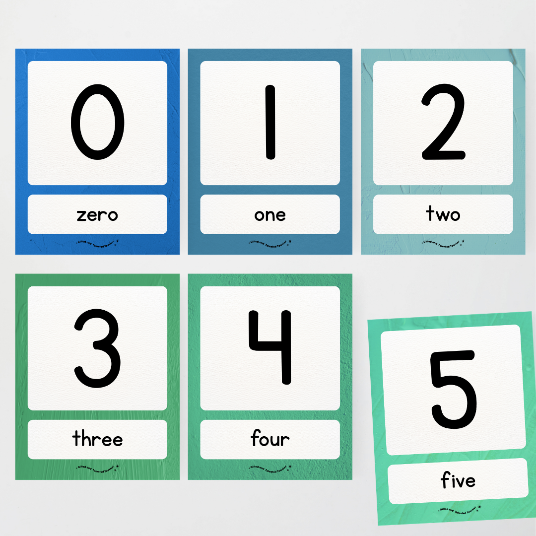 Number Posters Numerical Form and Word Form - North America Classroom Decor - Teacher Resources & Classroom Decor