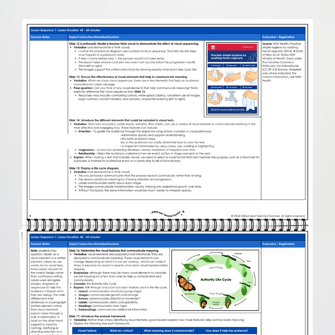 Year 6 Bundle: Visual Elements in Text - Lesson Plan, Slides and Activities