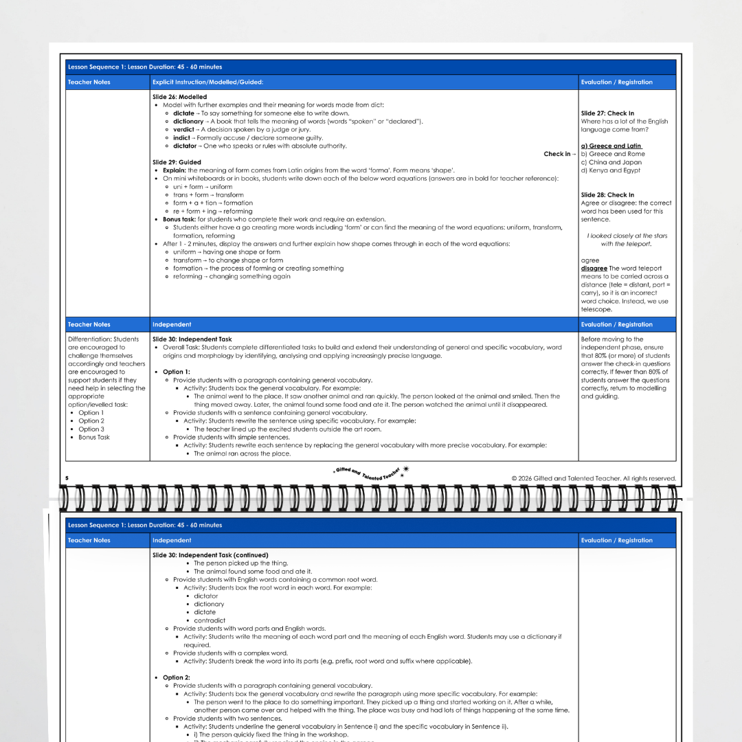 Year 5 Bundle: Precise Vocabulary - Lesson Plan, Slides and Activities