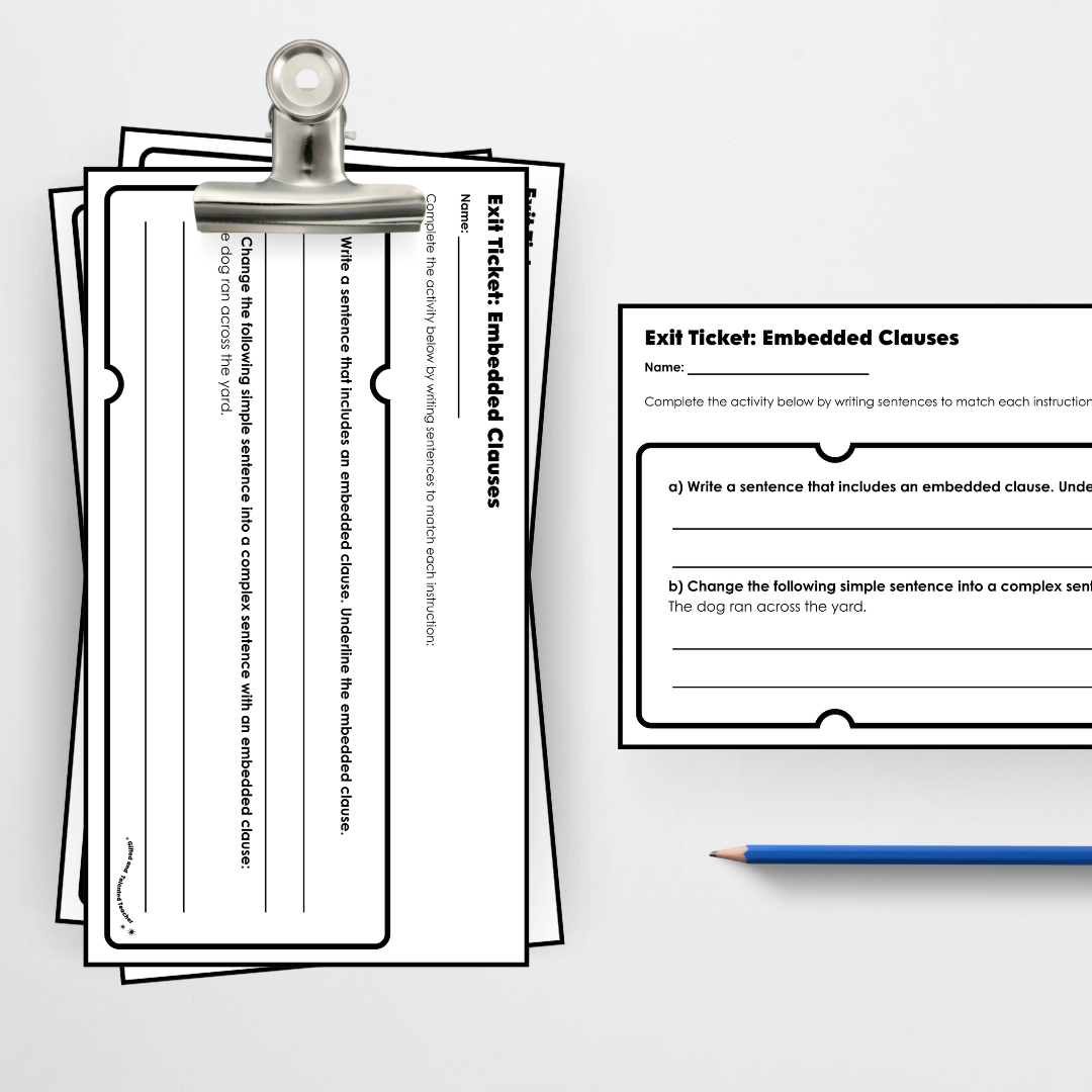 Year 6 Bundle: Embedded Clauses - Lesson Plan, Slides and Activities - Teacher Resources & Classroom Decor