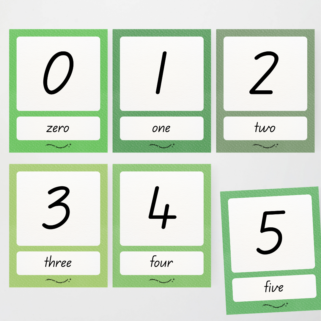 Number Posters Numerical Form and Word Form - Leafy Greens Classroom Decor - Teacher Resources & Classroom Decor