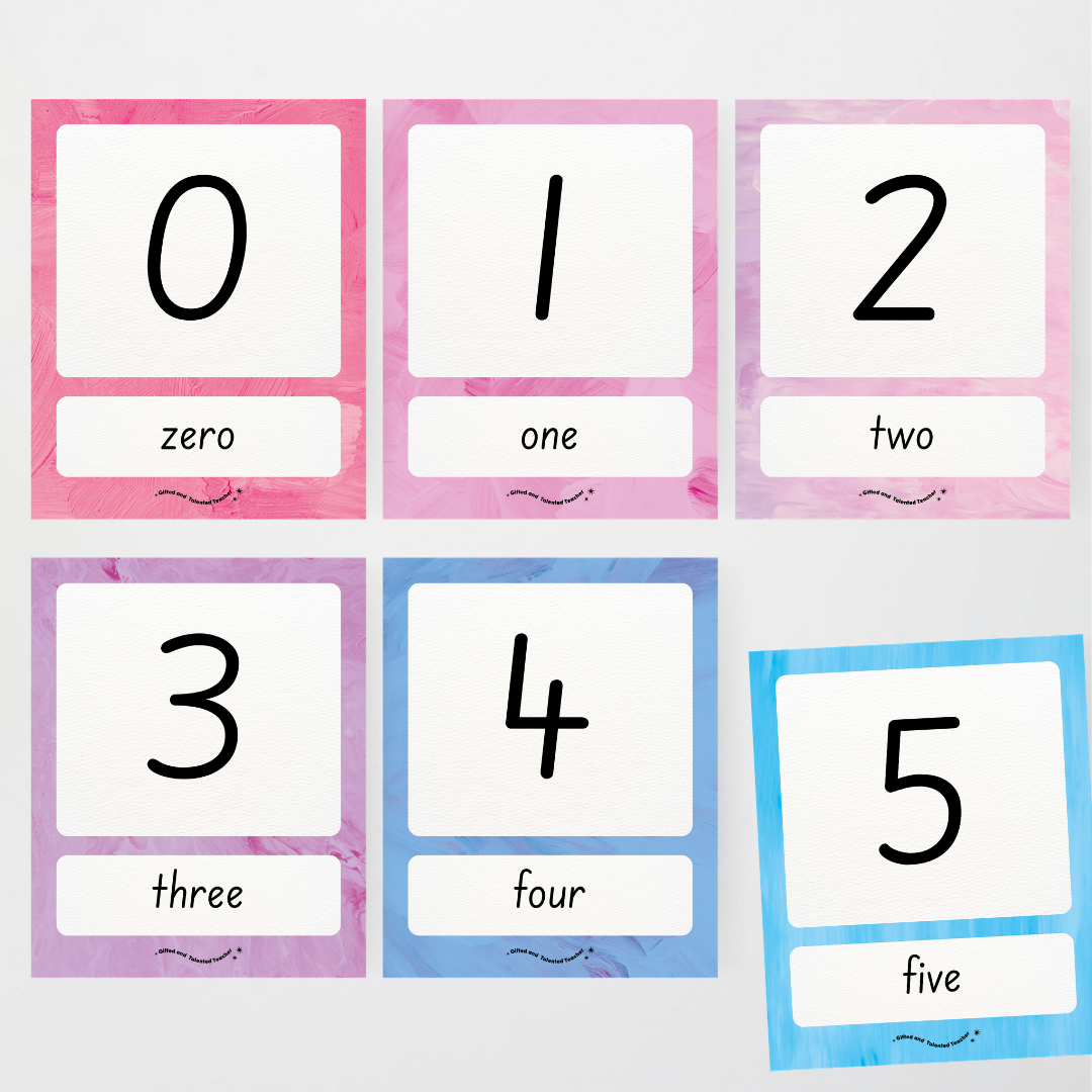 Number Posters Numerical Form and Word Form - Sea Life Classroom Decor - Teacher Resources & Classroom Decor