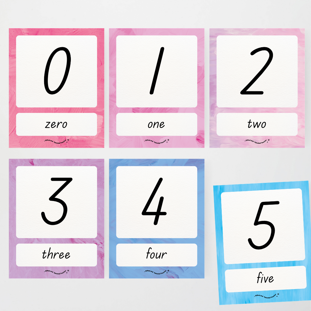 Number Posters Numerical Form and Word Form - Sea Life Classroom Decor - Teacher Resources & Classroom Decor