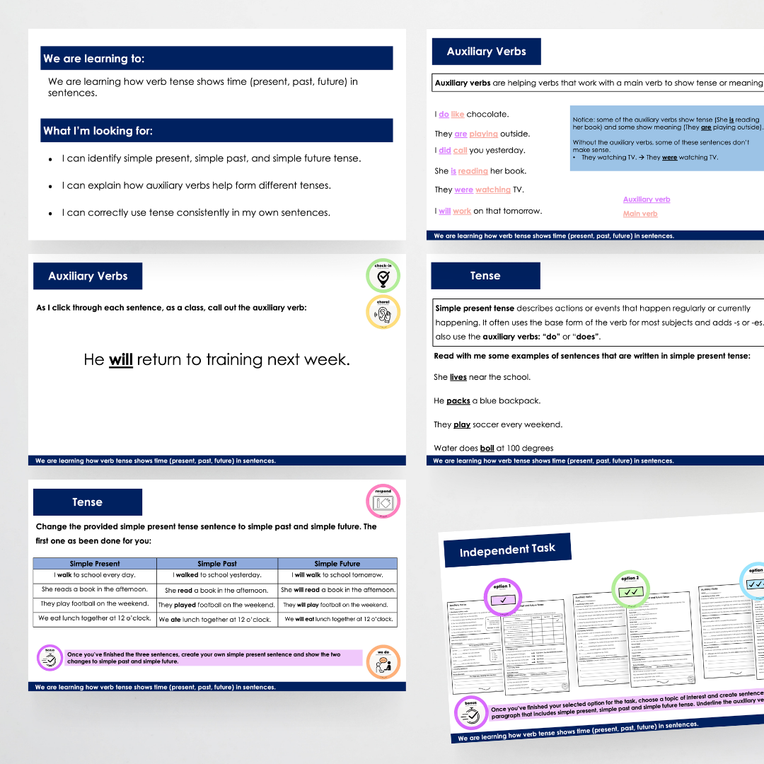 Year 6 Bundle: Verbs for Tense - Lesson Plan, Slides and Activities - Teacher Resources & Classroom Decor