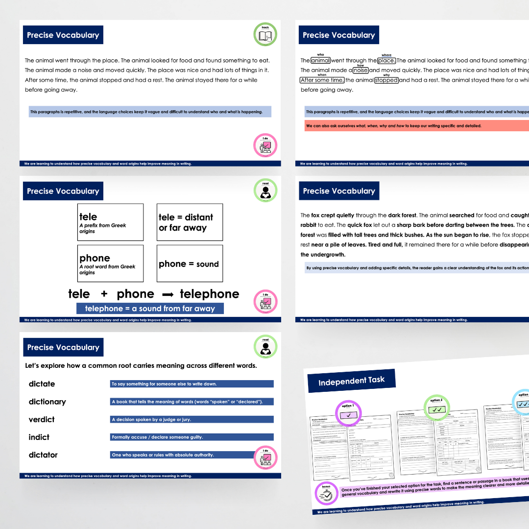Year 5: Precise Vocabulary Teacher Slides