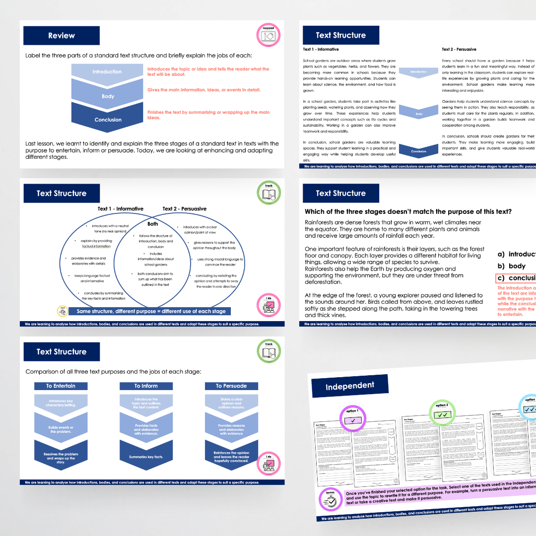 Year 5: Text Stages and Phases - Adapting Text Stages Teacher Slides