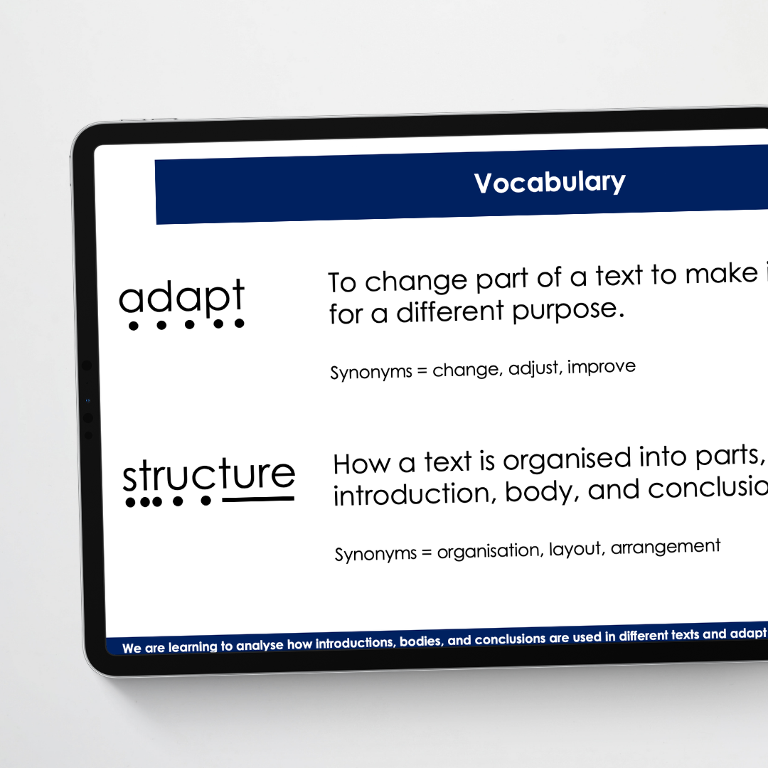 Year 5: Text Stages and Phases - Adapting Text Stages Teacher Slides