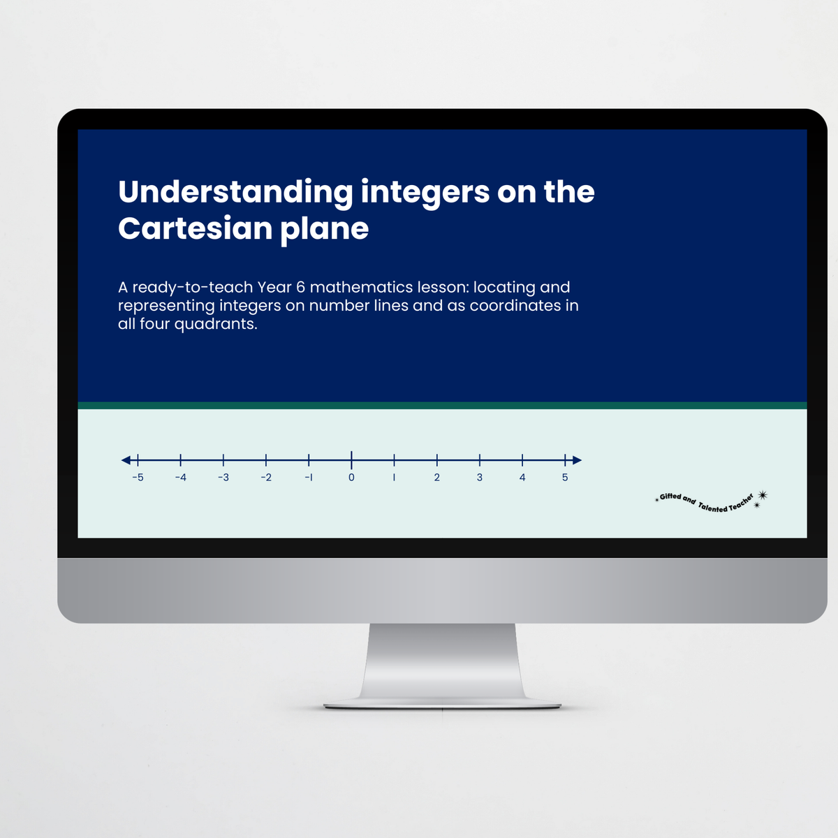 Teacher slides: lesson title slide – Understanding Integers on the Cartesian Plane
