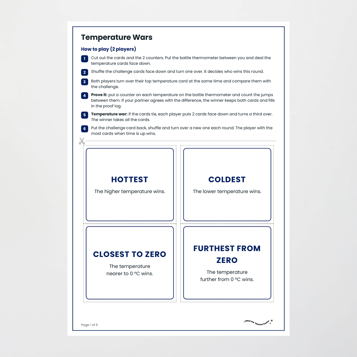 Hands-on activity – Integers Through Planet Temperatures