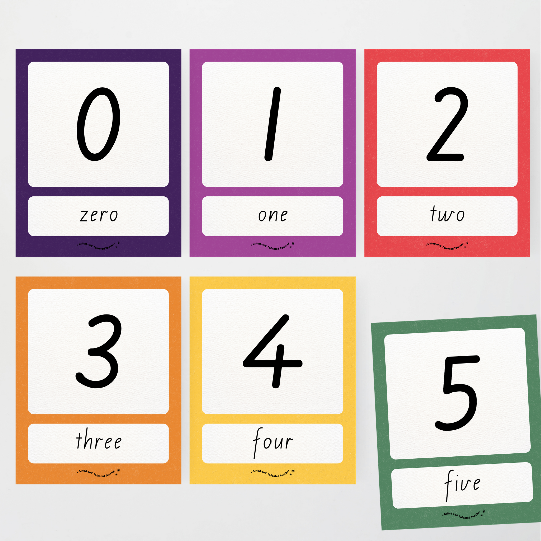 Number Posters Numerical Form and Word Form - Watch this Space Classroom Decor - Teacher Resources & Classroom Decor