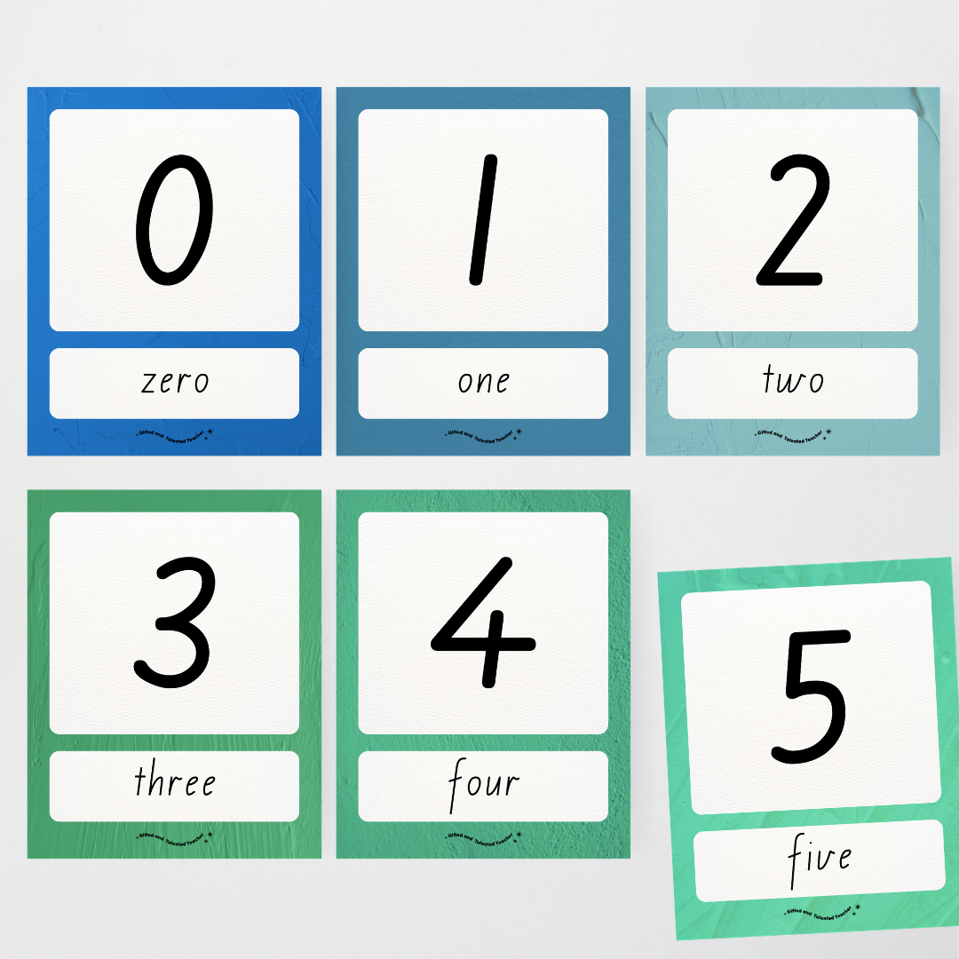 Number Posters Numerical Form and Word Form - North America Classroom Decor - Teacher Resources & Classroom Decor