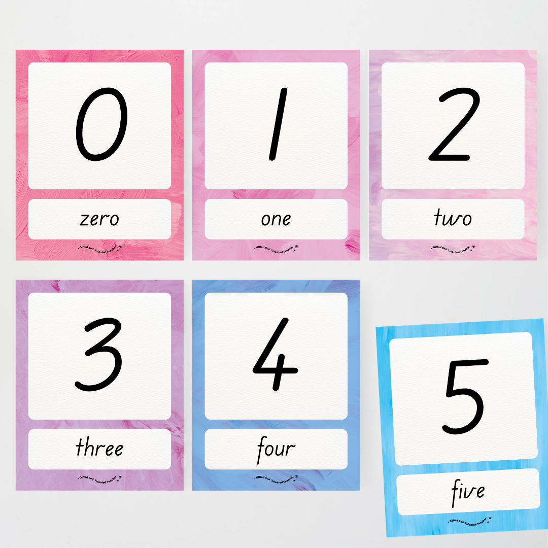 Number Posters Numerical Form and Word Form - Sea Life Classroom Decor - Teacher Resources & Classroom Decor