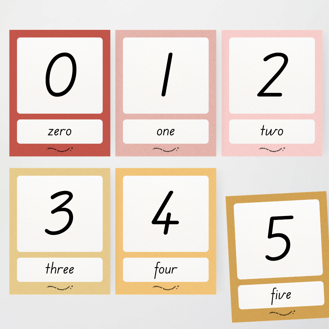 Number Posters Numerical Form and Word Form - Little Circus Classroom Decor - Teacher Resources & Classroom Decor