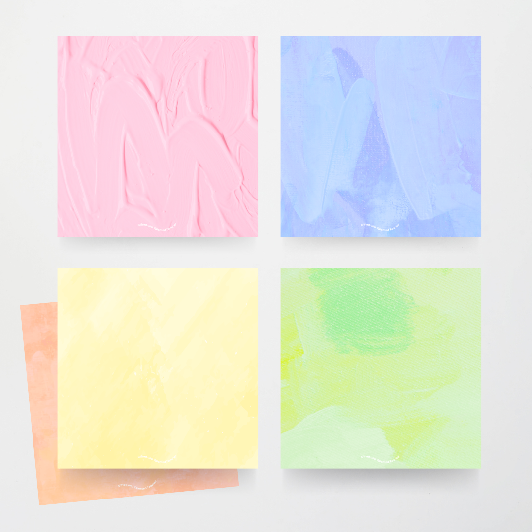 Pastel Rainbow Paint Textured Lettering Tiles