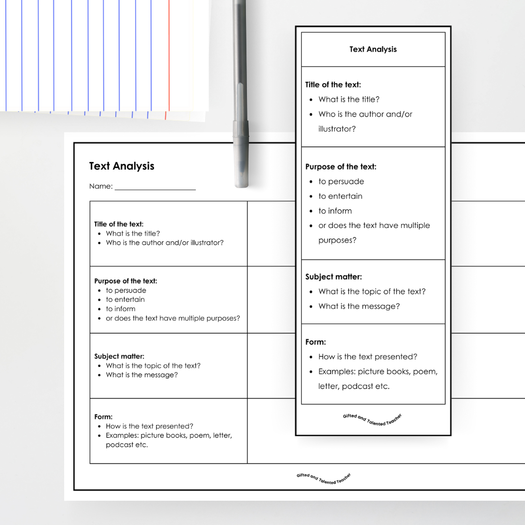 Text Analysis Resource - Adaptable for Any Text