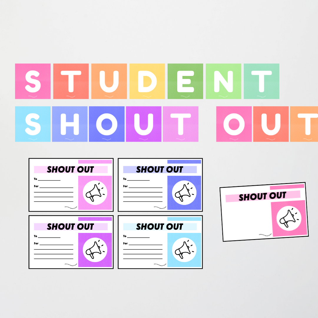 Student Shout Out Bulletin Board: Free Template - Rainbow Classroom Decor