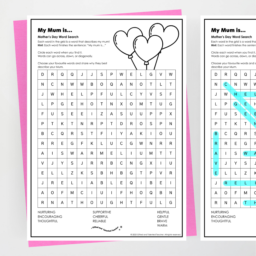Mother’s Day Word Search Activity - Teacher Resources & Classroom Decor