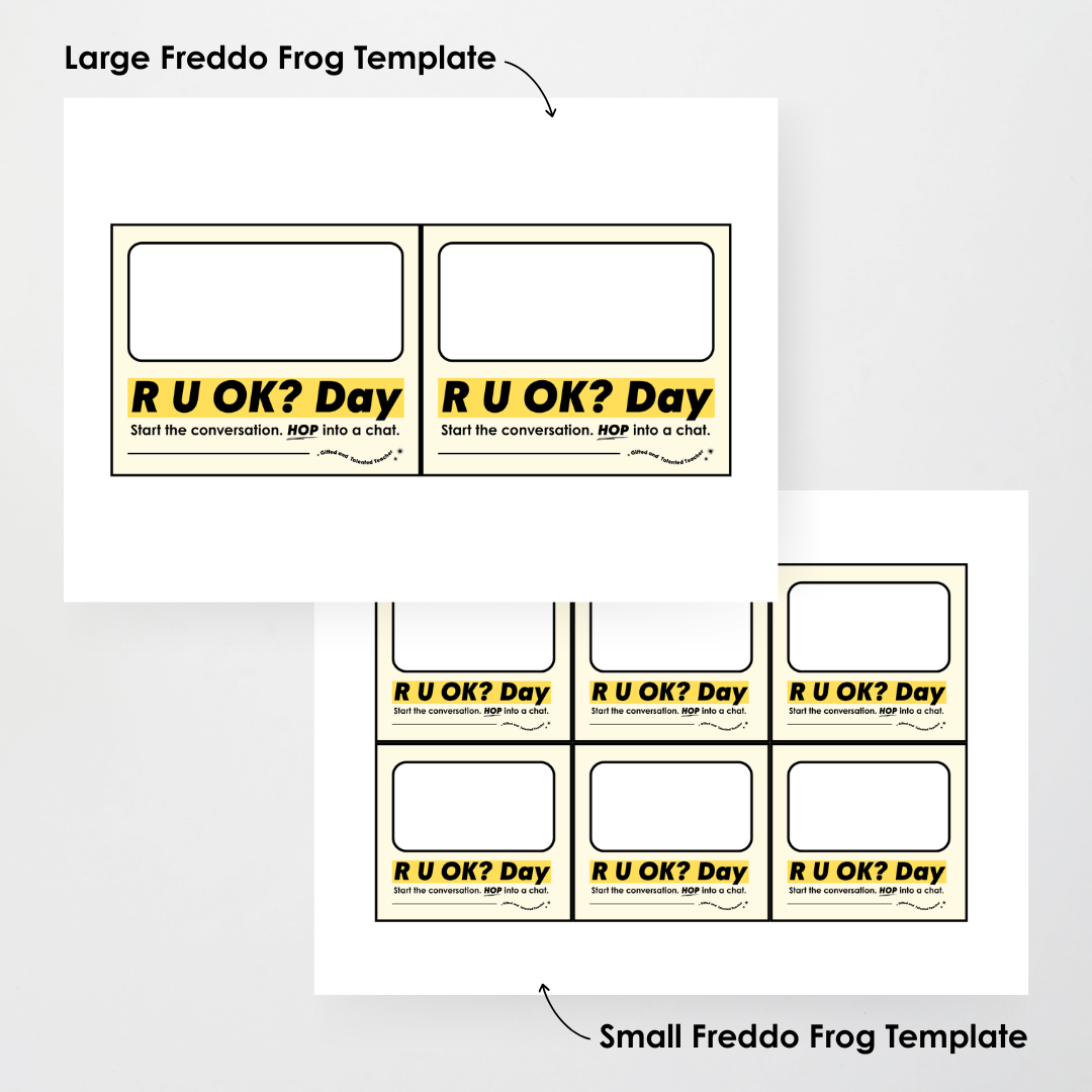 R U OK? Day - Freddo Frog Template: Free Teacher and School Resource