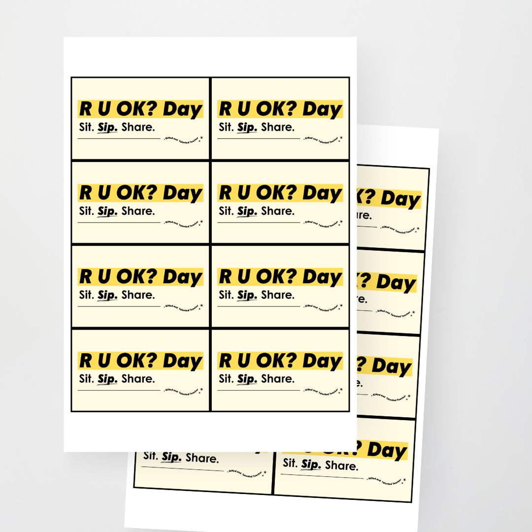 R U OK? Day - Juice Box / Popper Template: Free Teacher and School Resource
