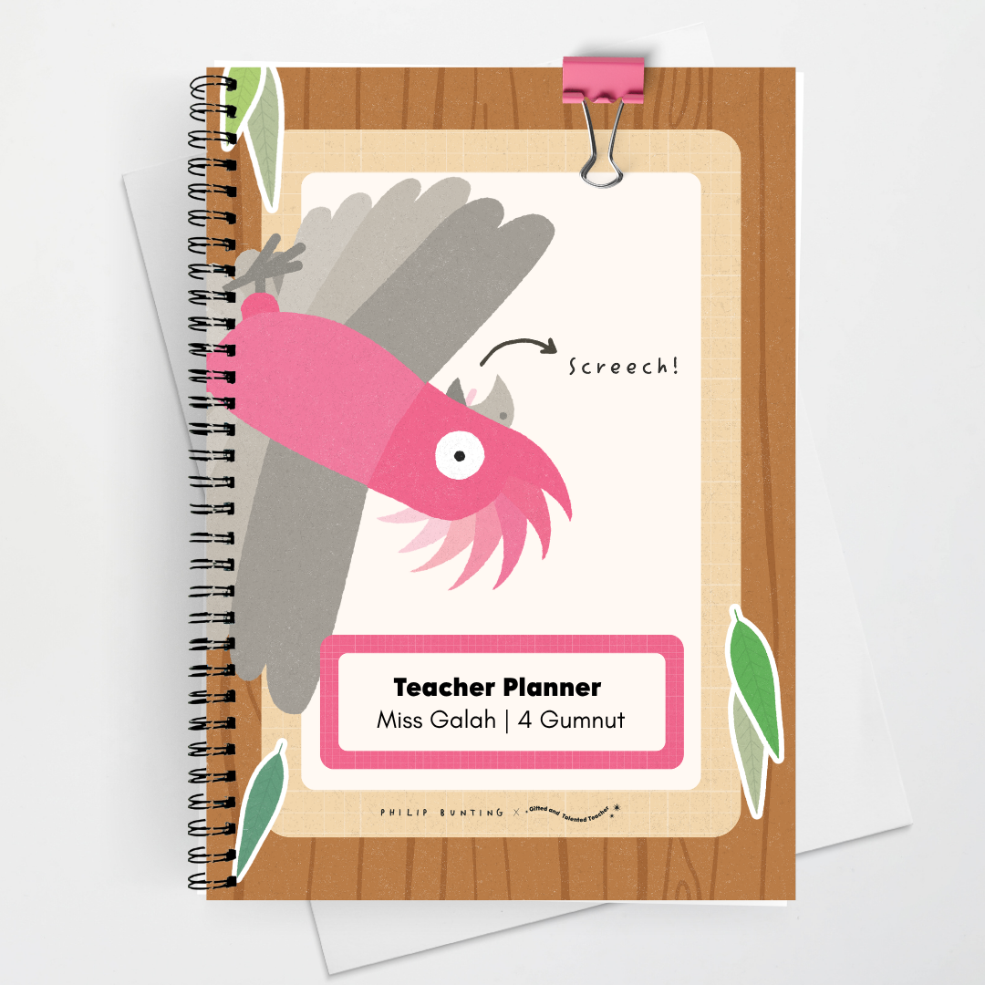 x Philip Bunting 2027 Weekly Teacher Planner: Galah - Back to School Classroom Decor