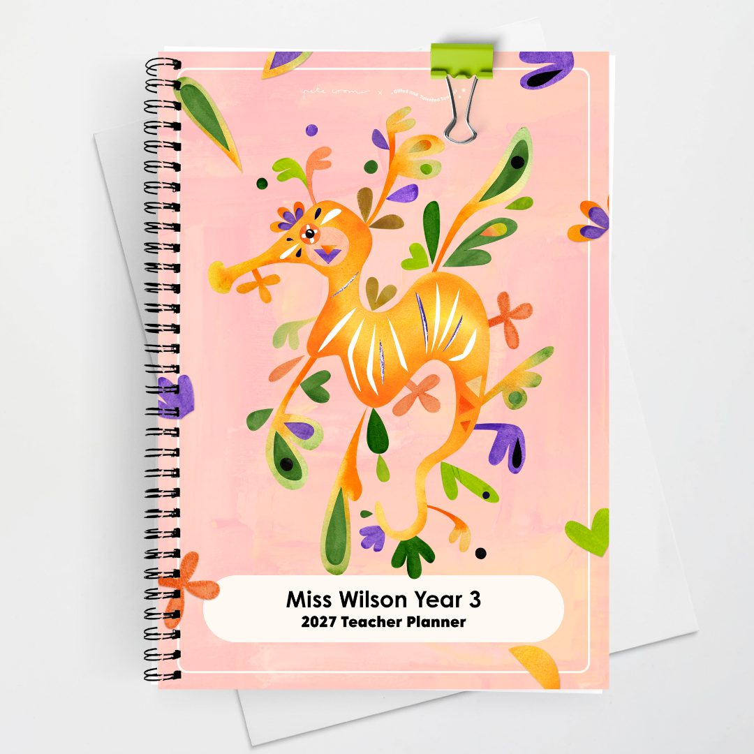 x Pete Cromer 2027 Weekly Teacher Planner: Leafy Seadragon - Sea Life Classroom Decor