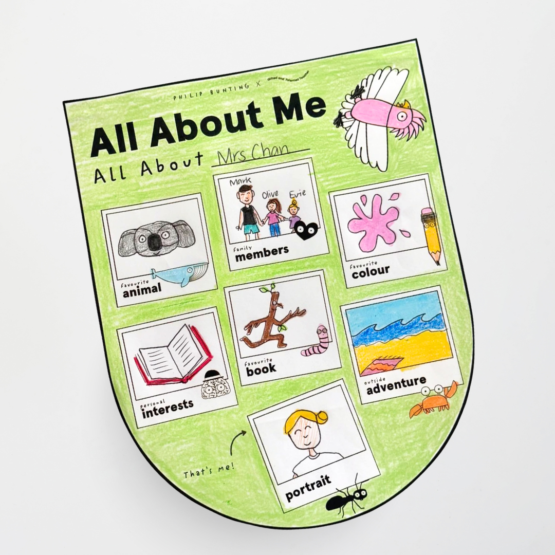 Philip Bunting: All About Me Back to School Bunting and Activity - Back to School Classroom Decor