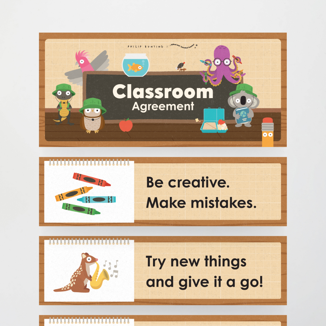 Philip Bunting: Classroom Agreement - Back to School Classroom Decor