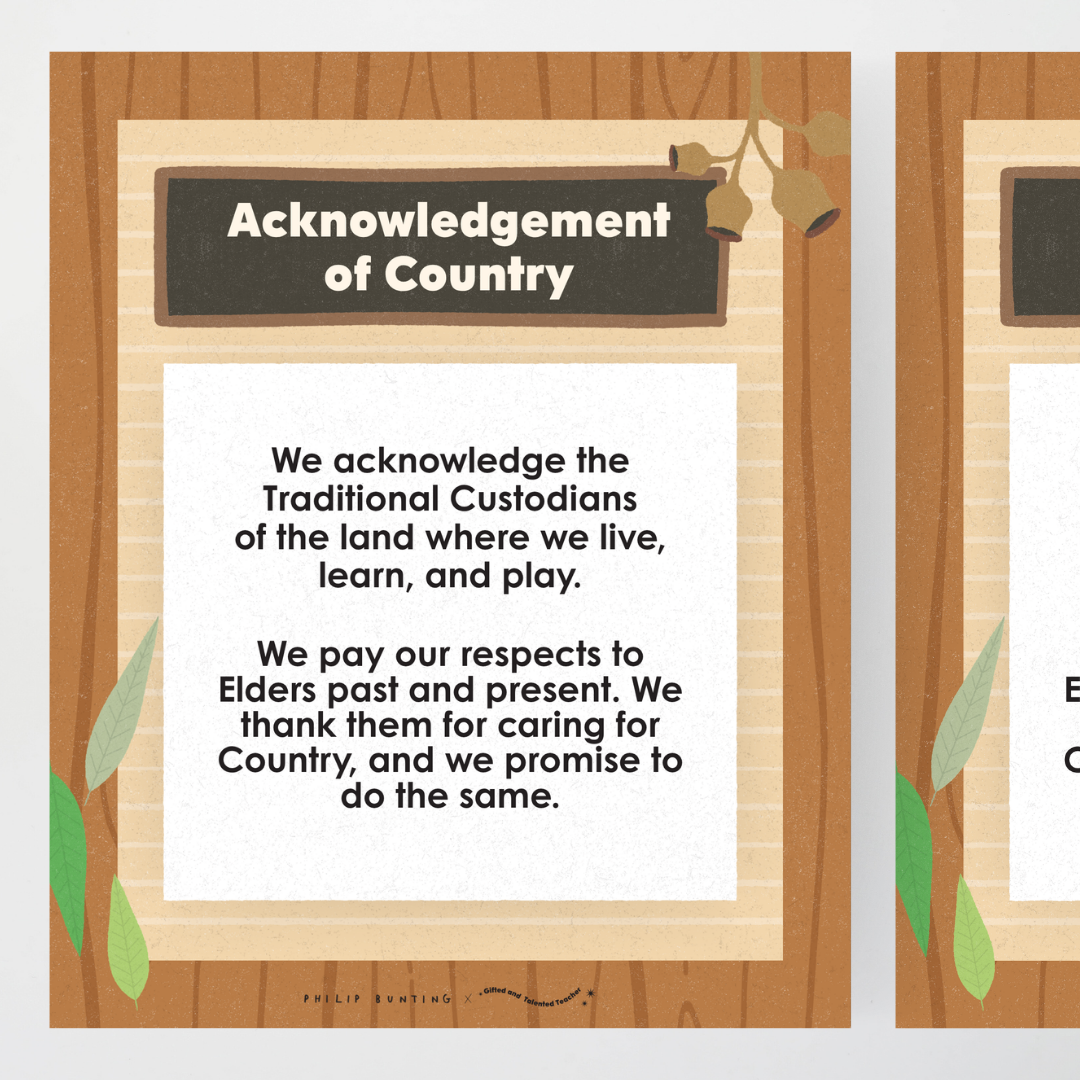 Philip Bunting: Acknowledgement of Country - Back to School Classroom Decor