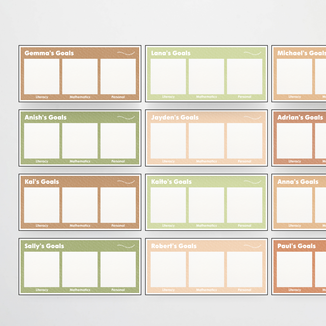 Goal Setting Template: 3 Goals - Woodland Classroom Decor
