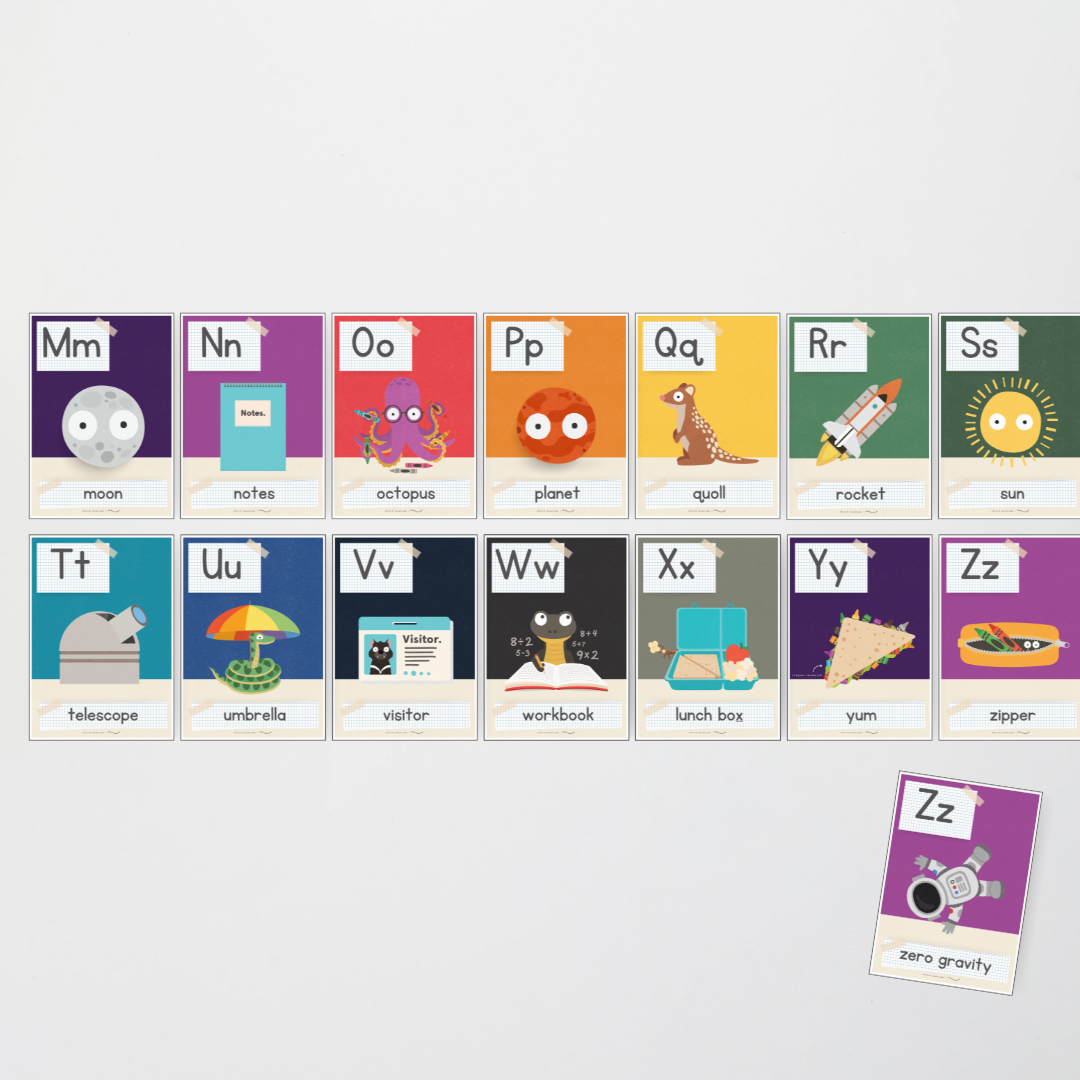 Philip Bunting: Alphabet Posters (Lower Grades) - Watch this Space Classroom Decor