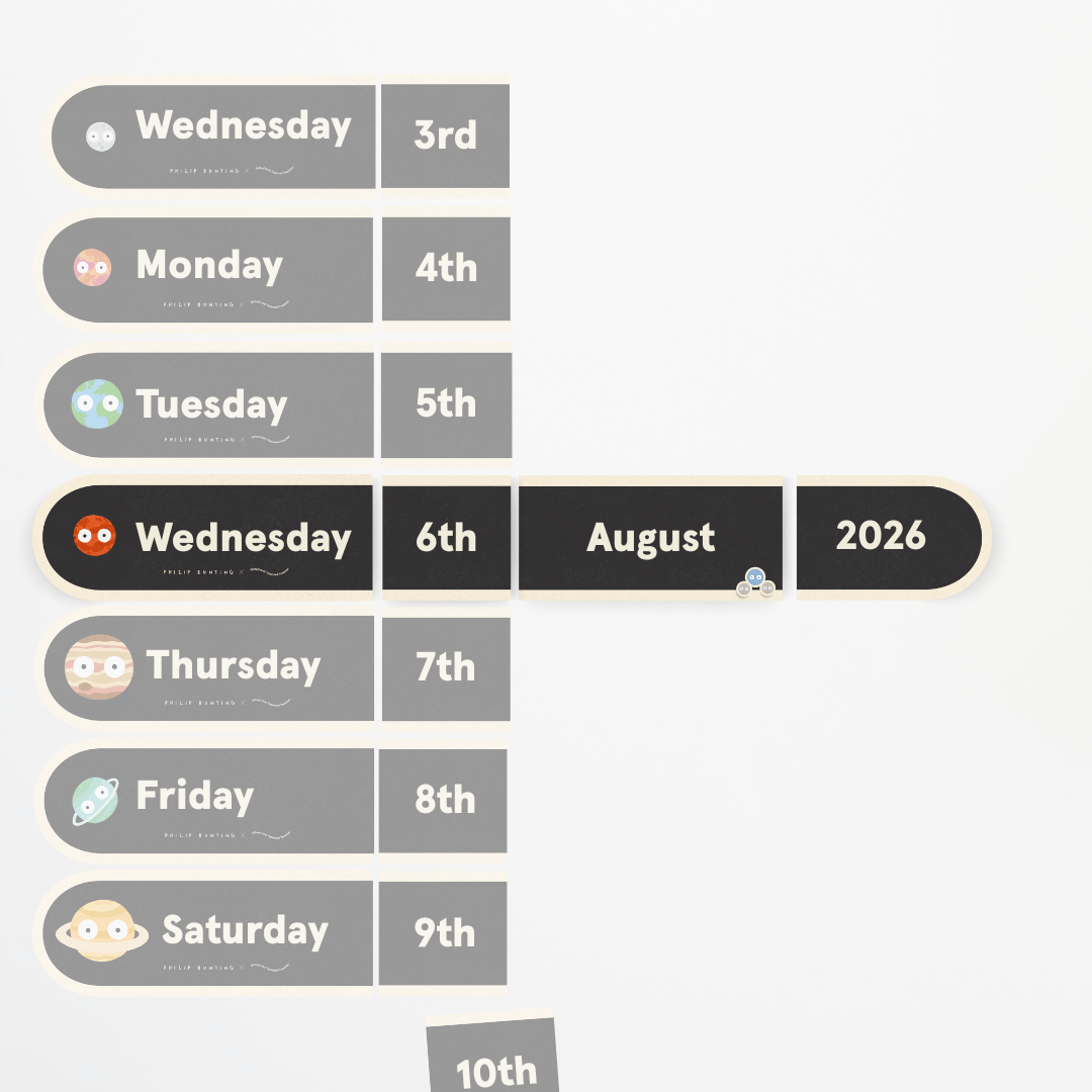 Philip Bunting: Flip Calendar - Watch this Space Classroom Decor - Teacher Resources & Classroom Decor