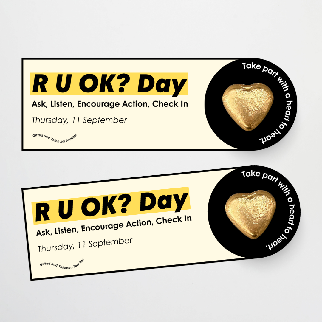 R U OK? Day - Heart to Heart Template: Free Teacher and School Resource