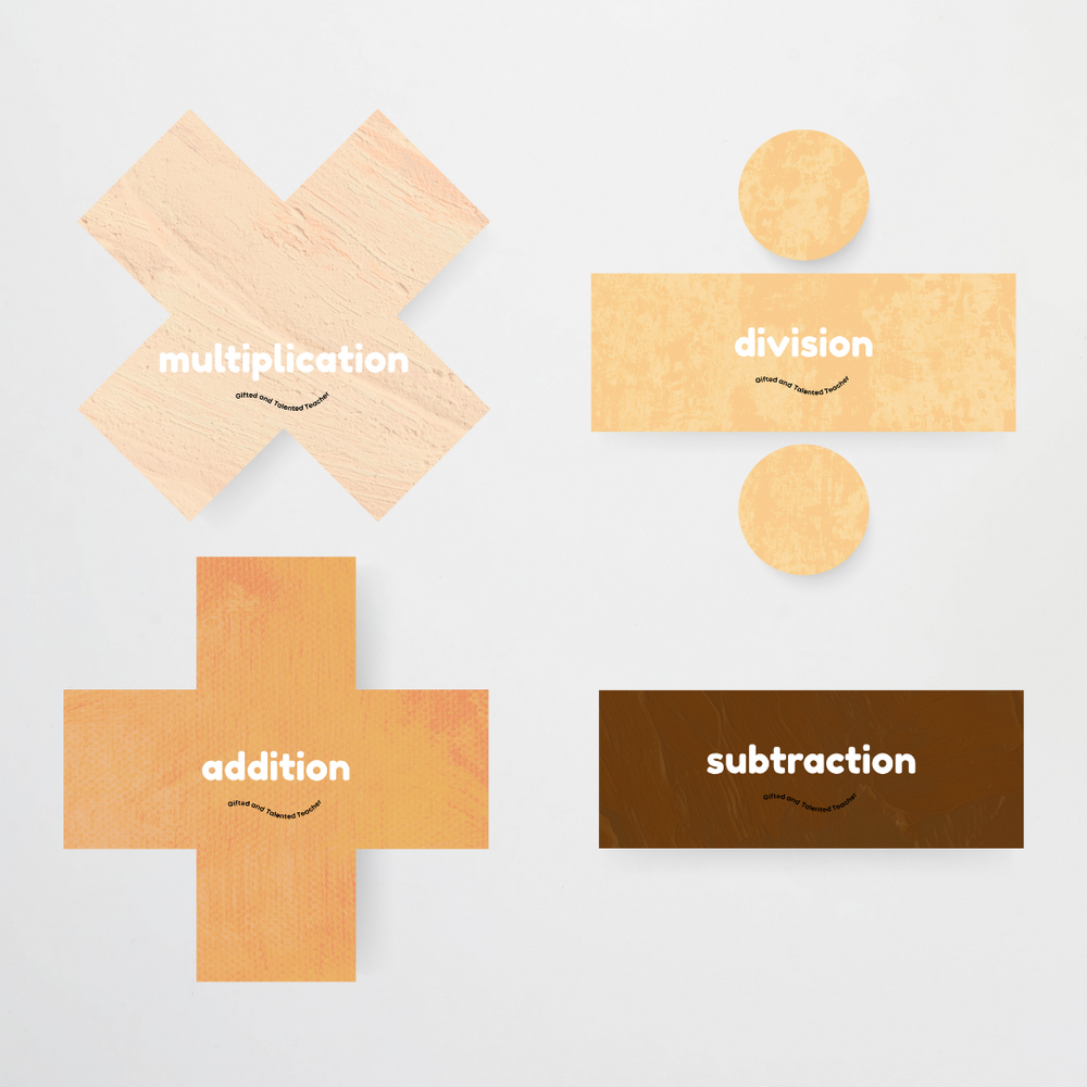 Maths Symbols & Vocabulary Mathematics Posters Neutral Classroom Decor