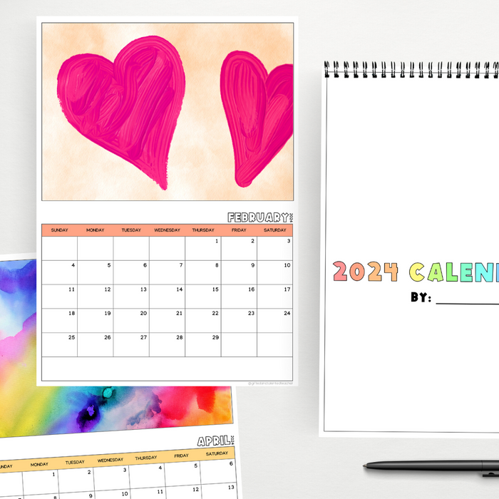 Back to School Artwork Calendar 2025 + 2026 + 2027