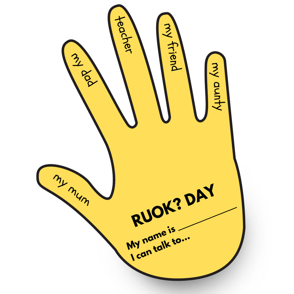 R U OK? Day Hand Template | Gifted and Talented Teacher - Teacher ...