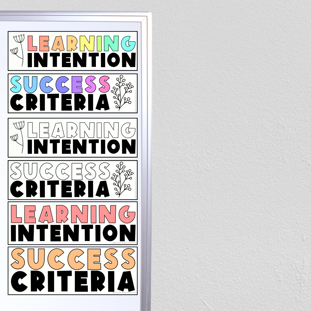 Learning Intention + Success Criteria: Freebie - Gifted and Talented Teacher