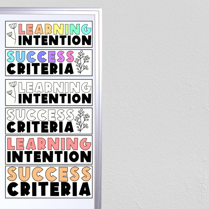 Learning Intention + Success Criteria: Free