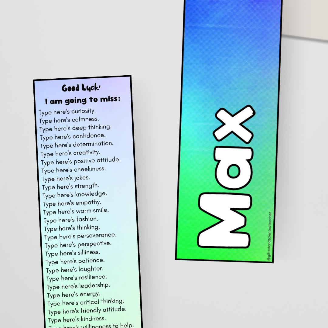 Personalised Bookmarks: Editable