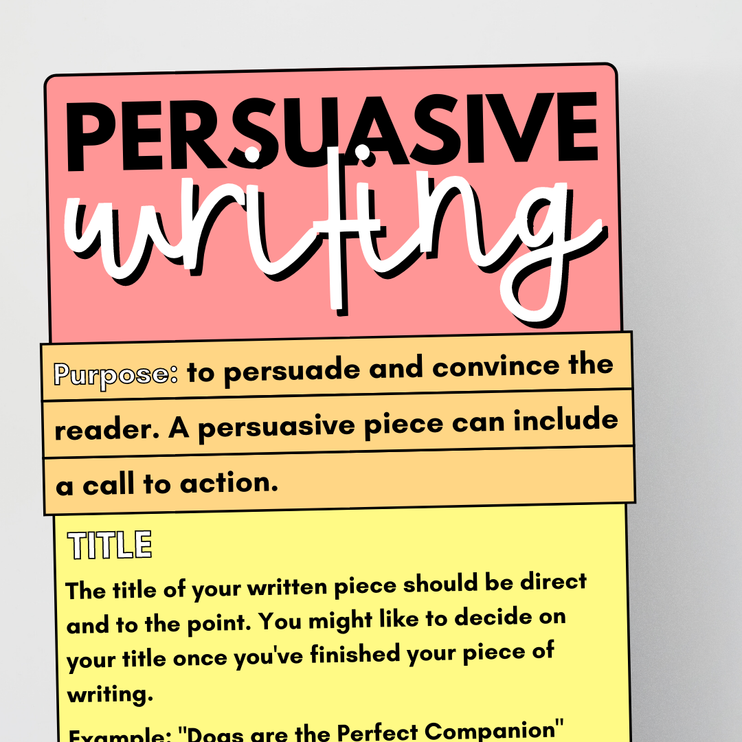 Persuasive Writing Pencil: Examples, Wall Display and Assessment Criteria [Editable] - Gifted and Talented Teacher